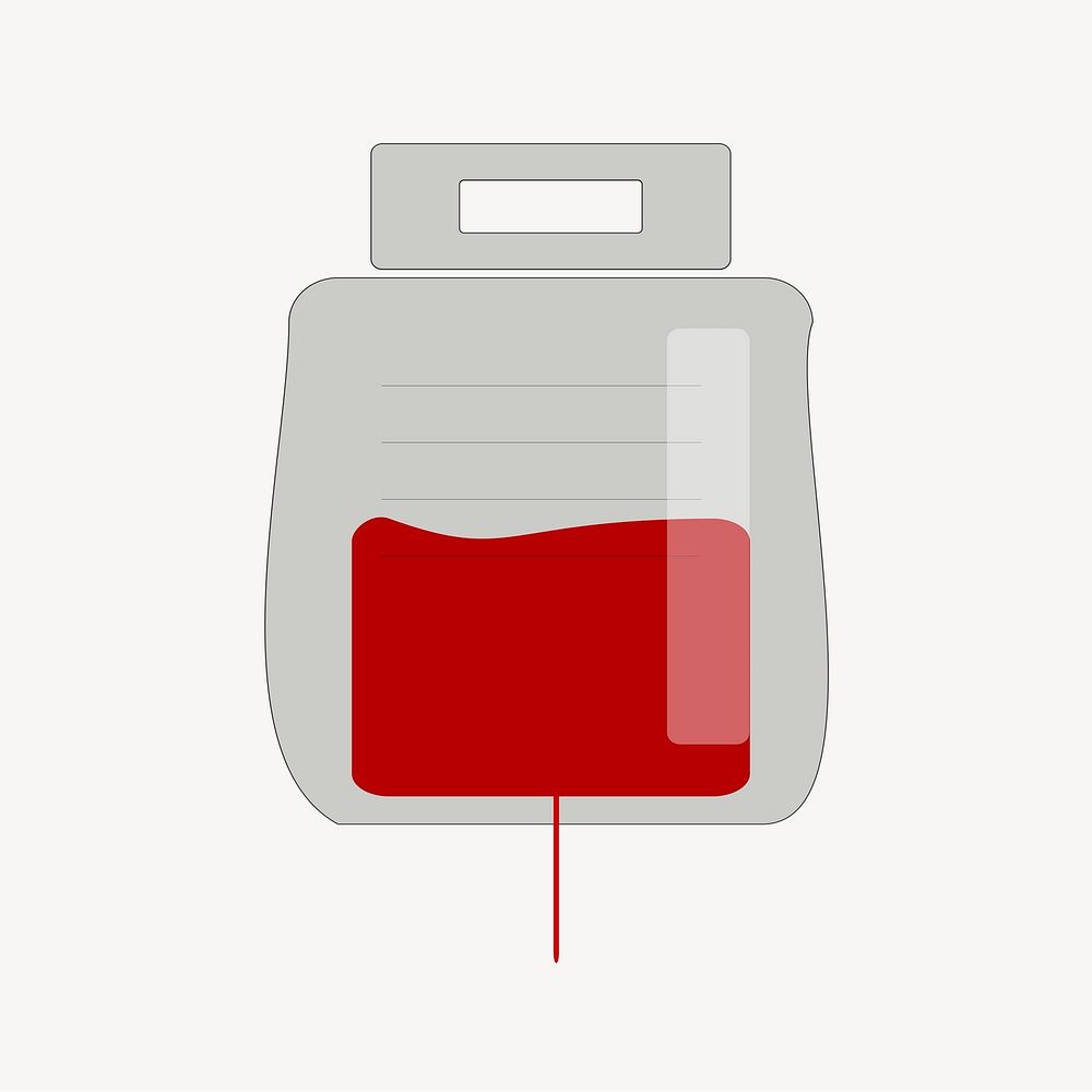 Blood bag illustration. Free public domain CC0 image.