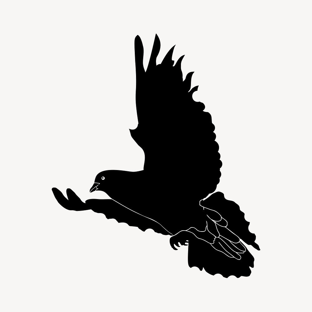 Bird silhouette clipart illustration vector. Free public domain CC0 image.