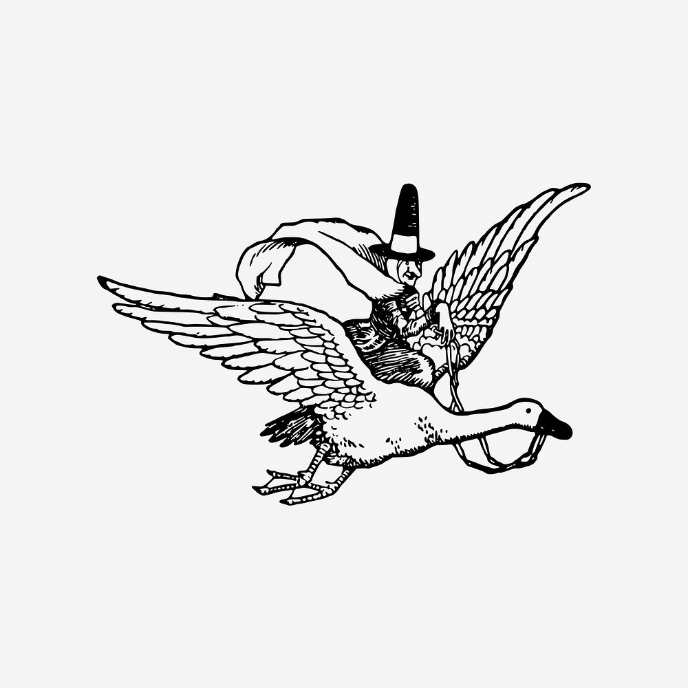 Flying bird vintage icon illustration. Free public domain CC0 image.