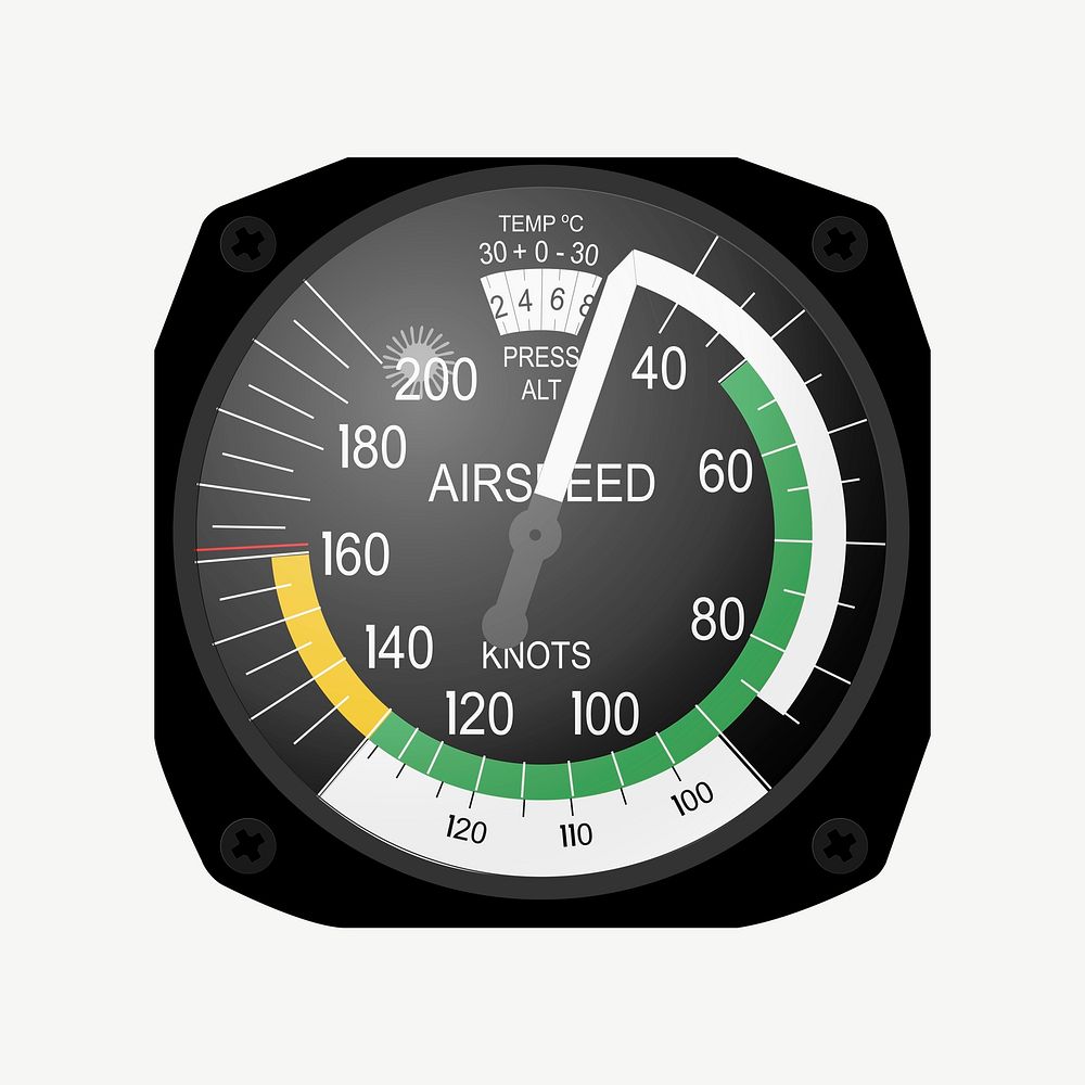 Airspeed indicator clipart illustration psd. Free public domain CC0 image.