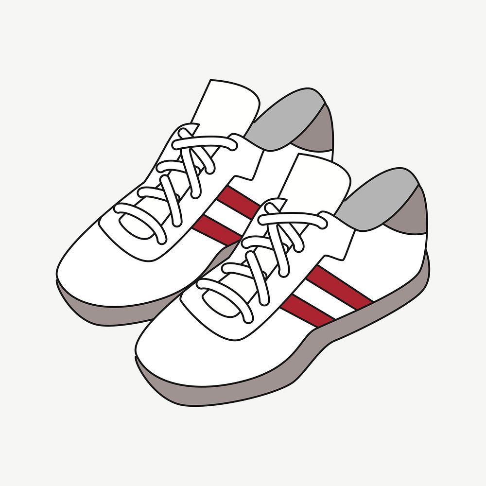 White sneakers clipart illustration psd. Free public domain CC0 image.