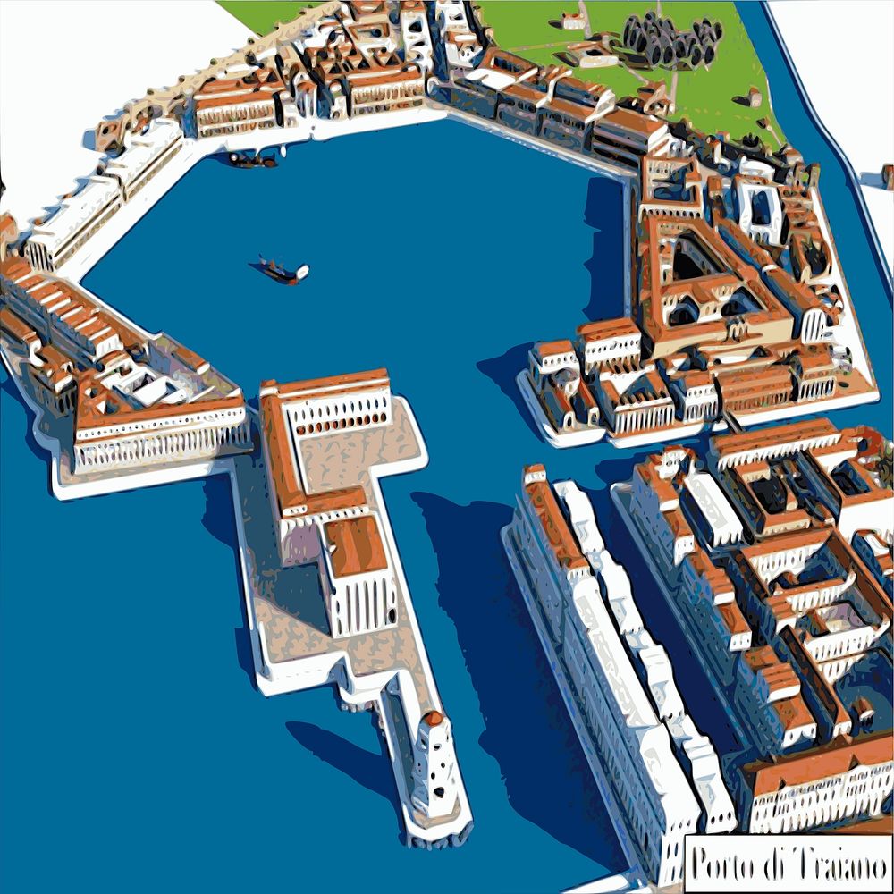 Porto Di Traiano, Italy historical landmark clipart