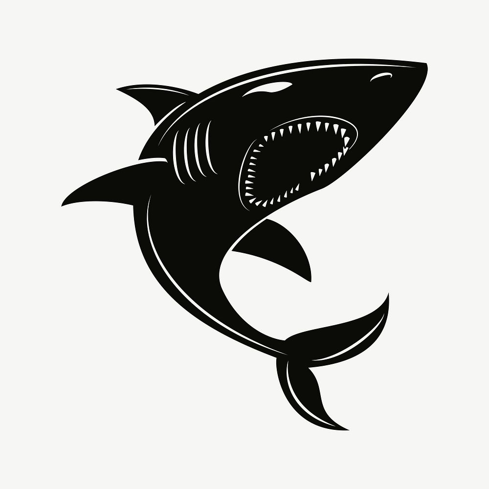 Shark silhouette clip art psd | Free PSD - rawpixel