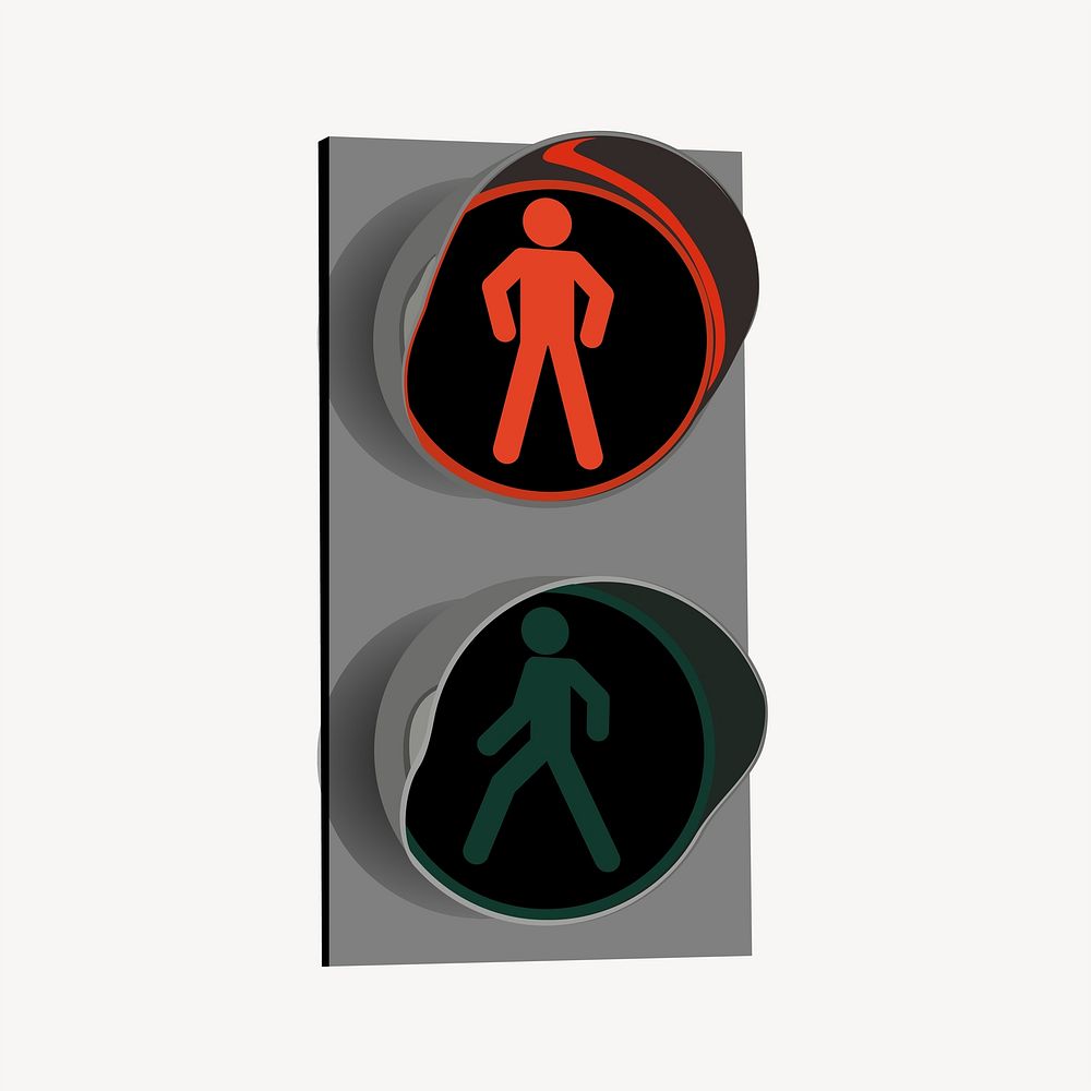 Traffic light for pedestrians collage element vector