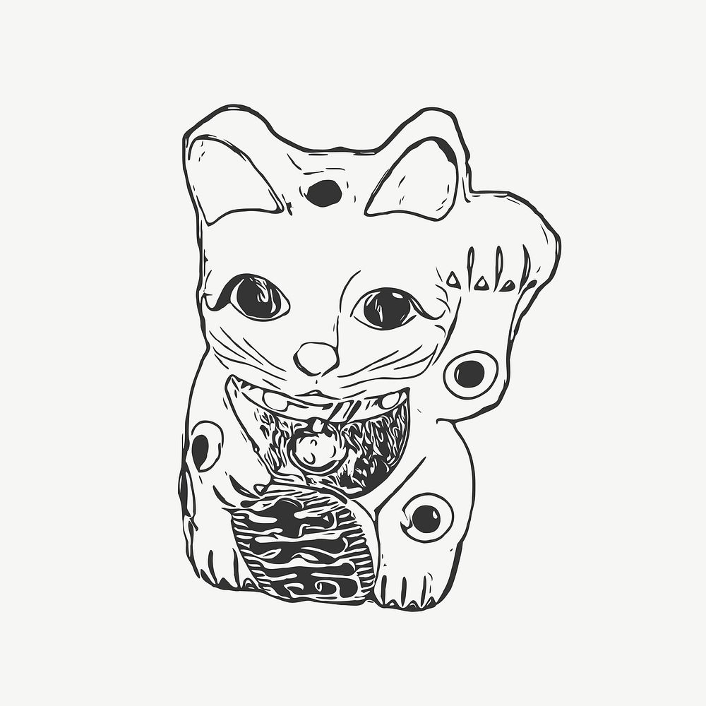 Maneki Neko outline image element