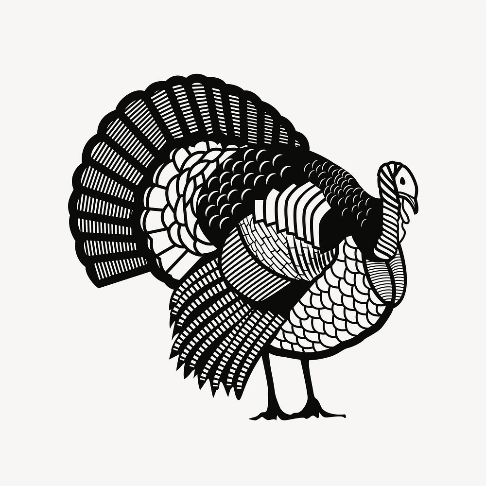 Turkey thanksgiving collage element vector