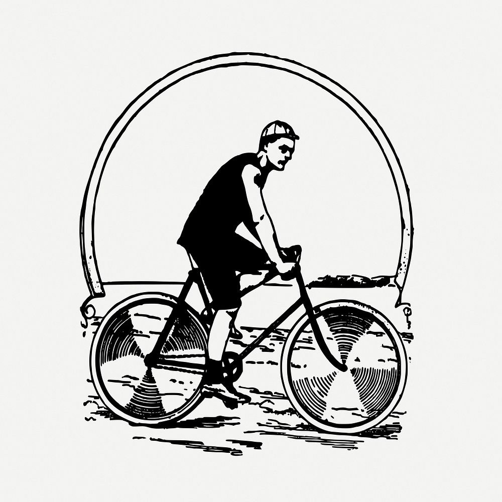 Bicycle Man clip art psd