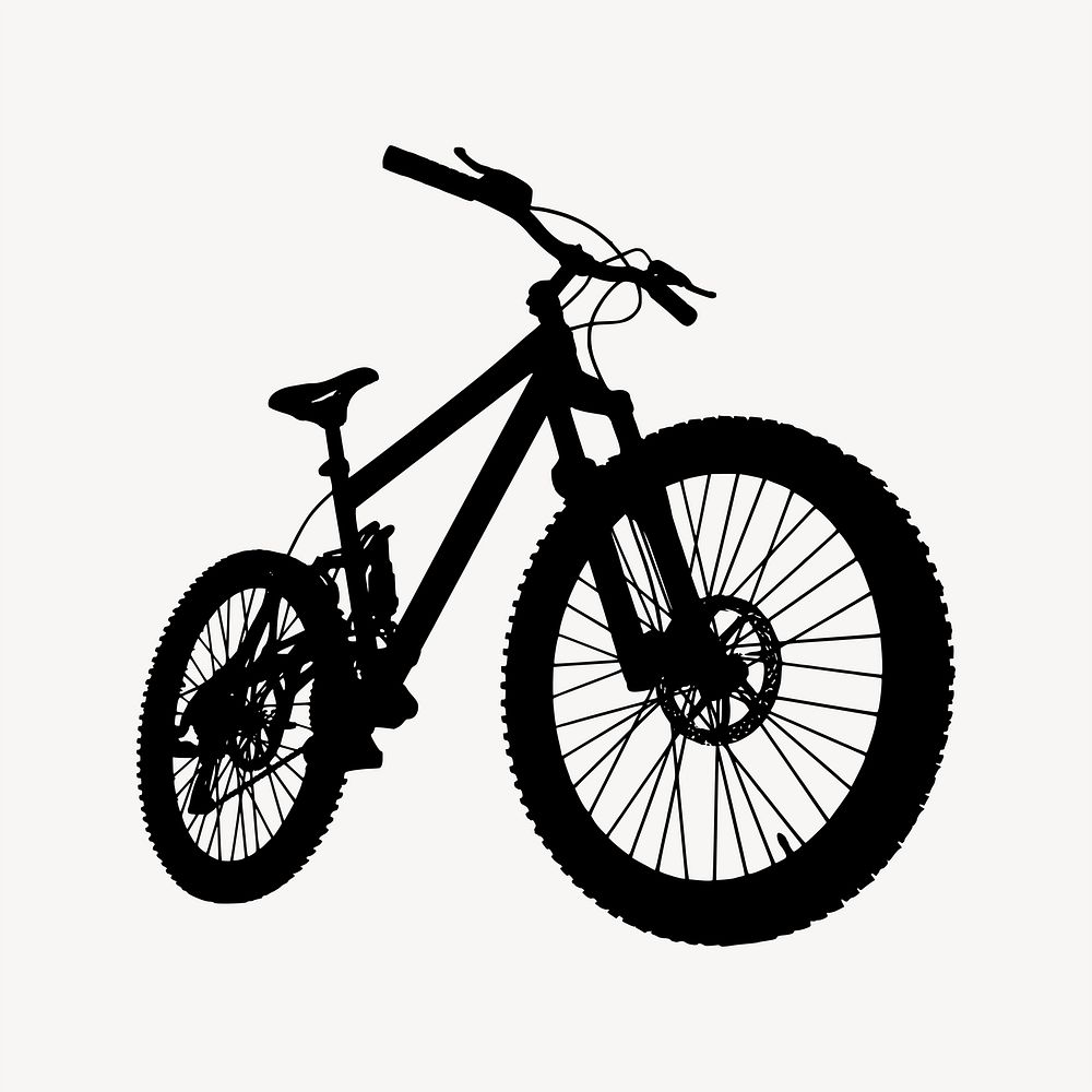 Mountain bike silhouette collage element vector