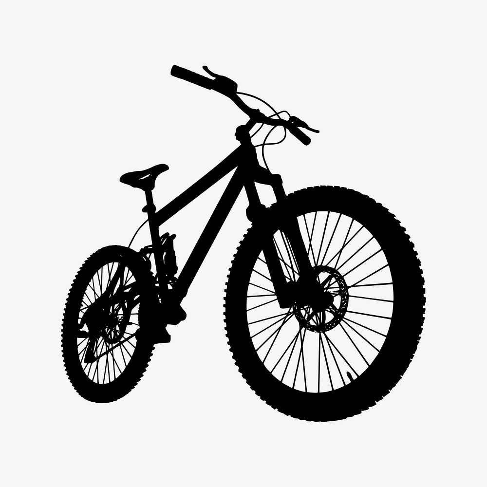 Mountain bike silhouette design element psd