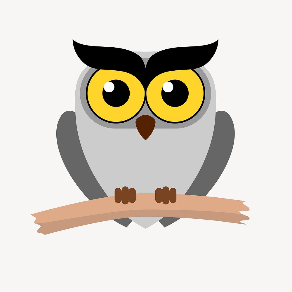Owl collage element vector
