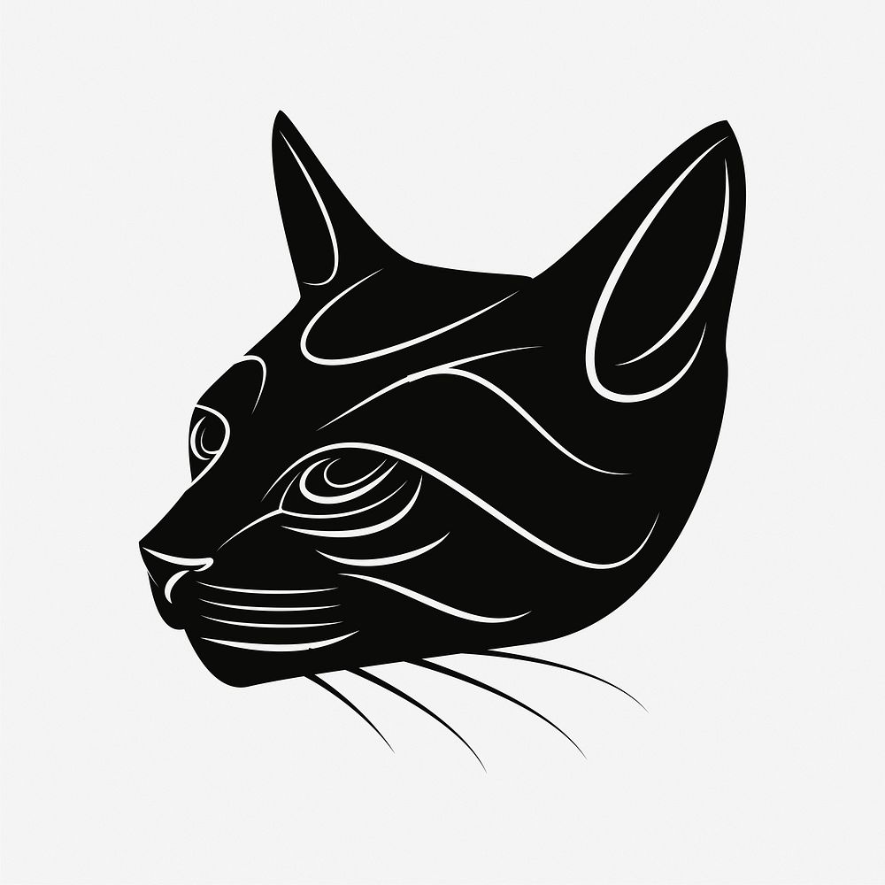 Cat head silhouette image element
