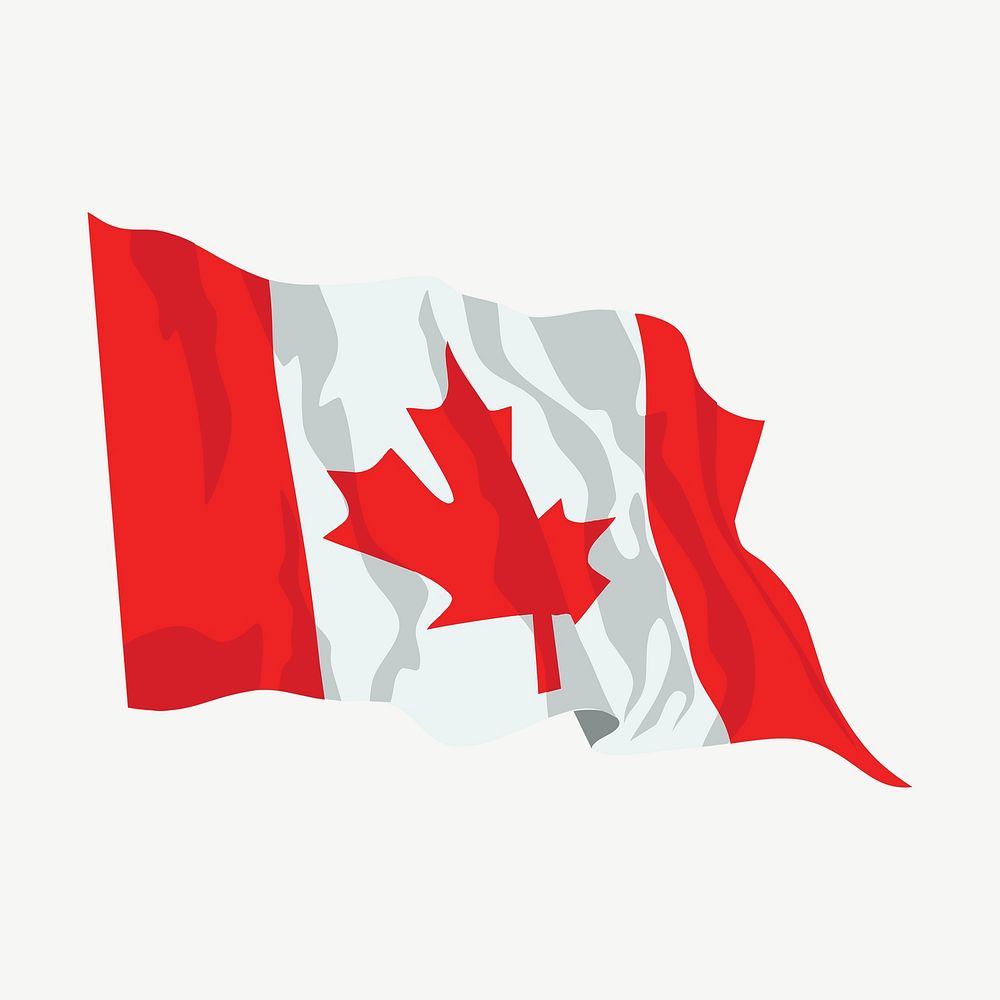 Canada flag in the wind clip art psd