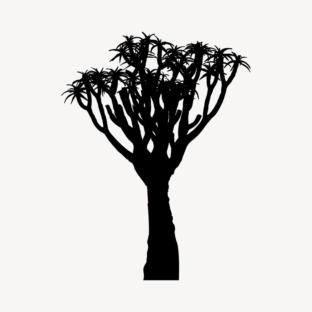 Desert tree silhouette image element