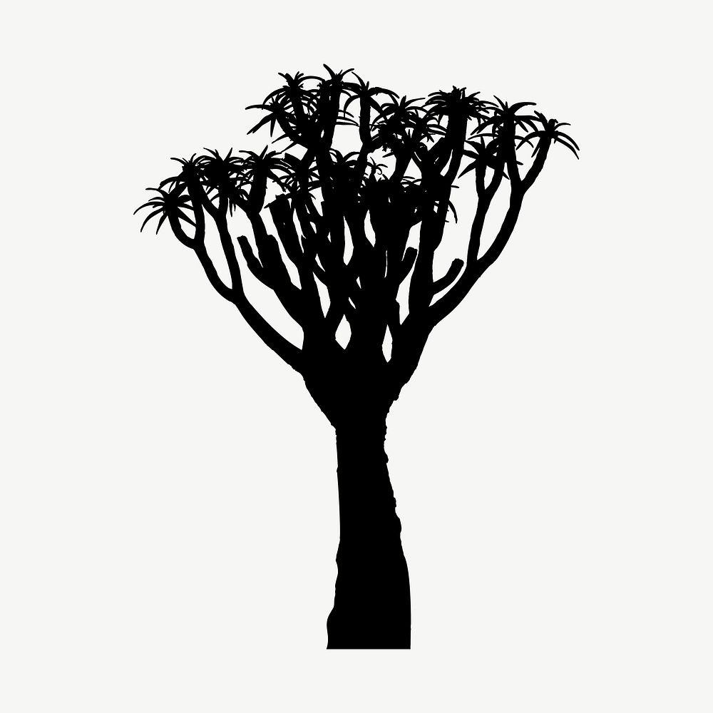 Desert tree silhouette clip art psd