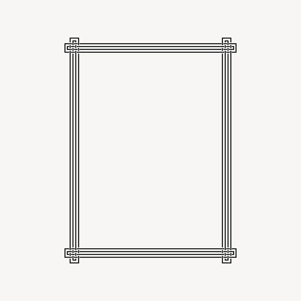 Black line rectangle frame image element