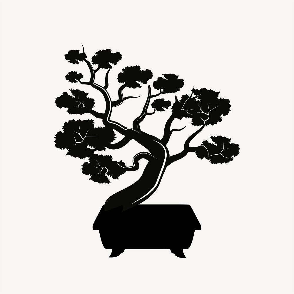 Bonsai tree silhouette image element