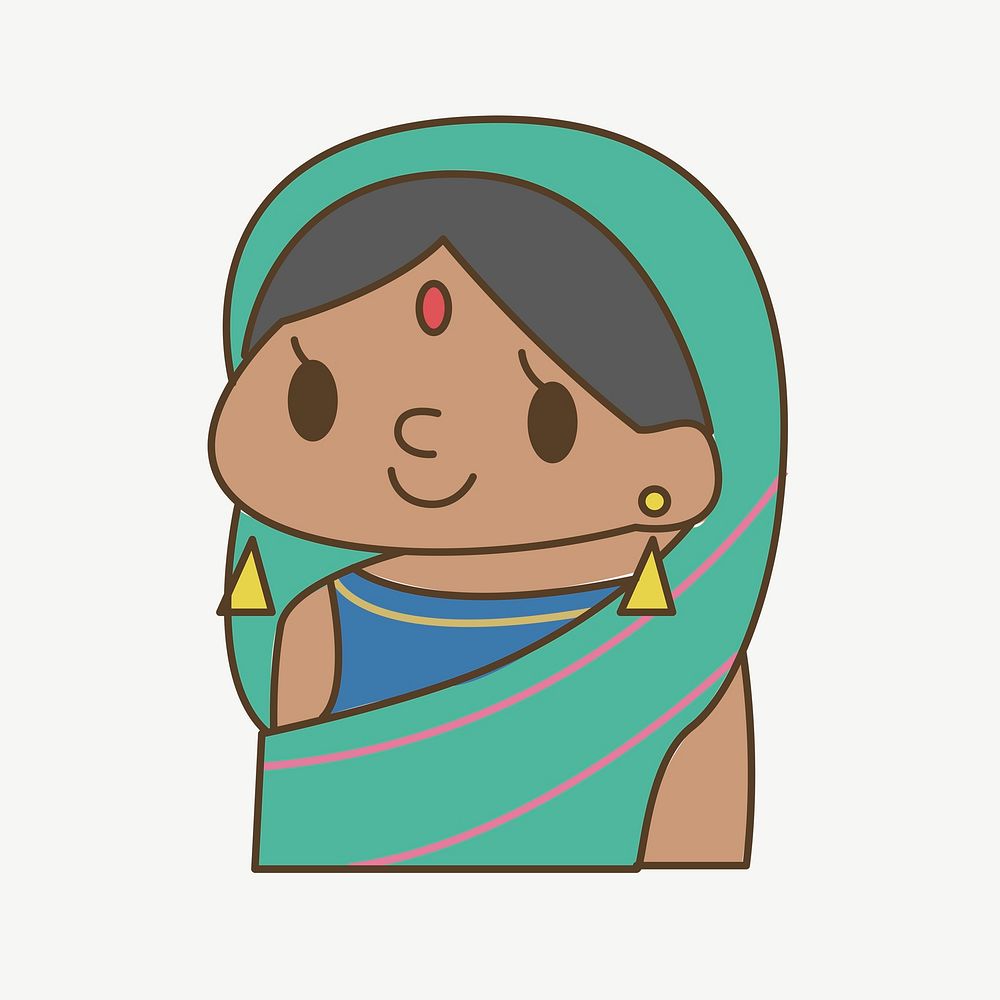Indian Woman in Sari clip art psd