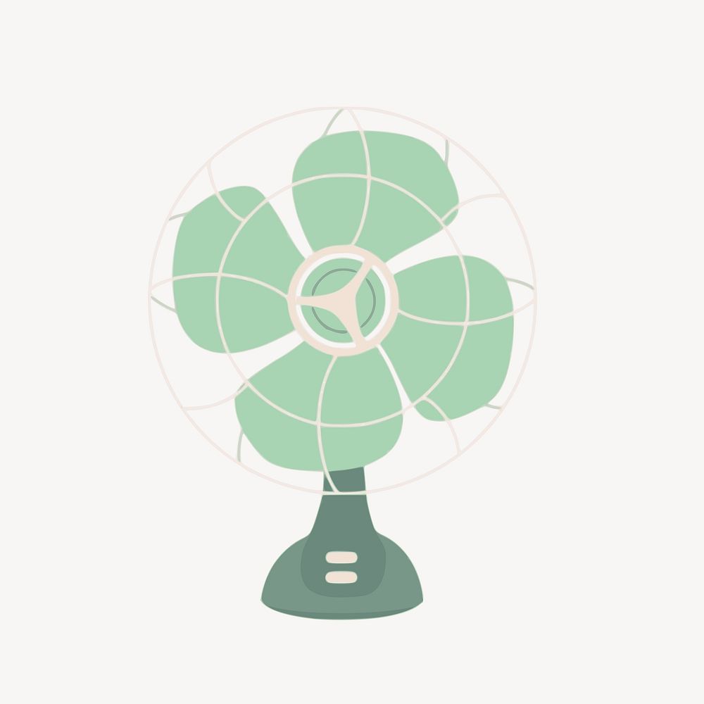 Green fan collage element vector