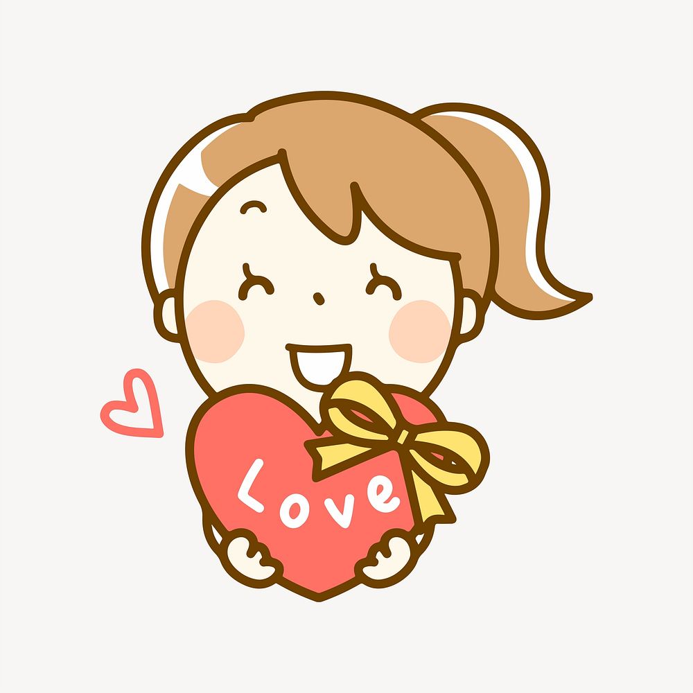 Valentine girl illustration vector