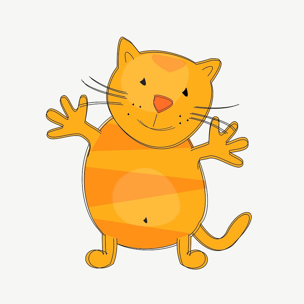 Yellow cat clip art psd