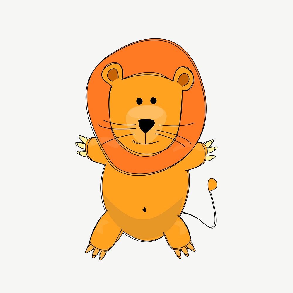 Lion design element psd