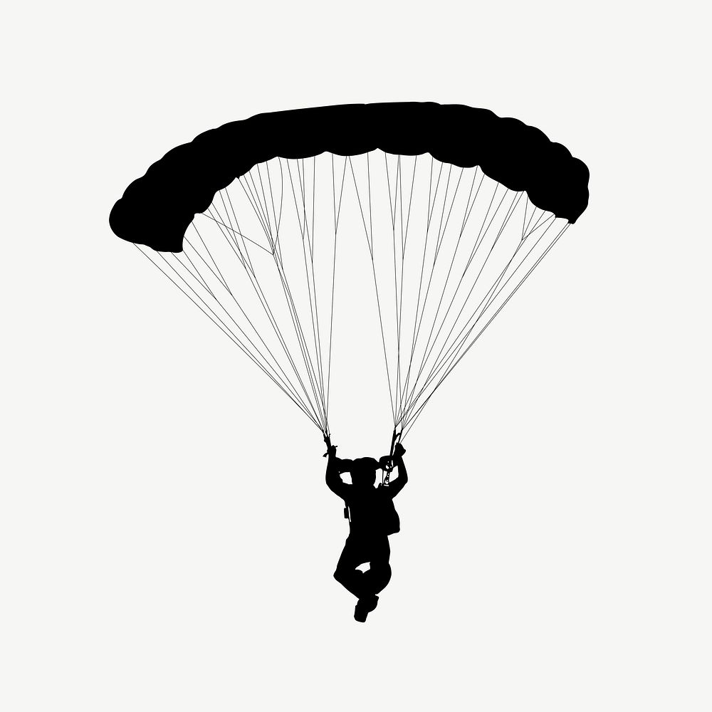 Paraglider silhouette clip art psd