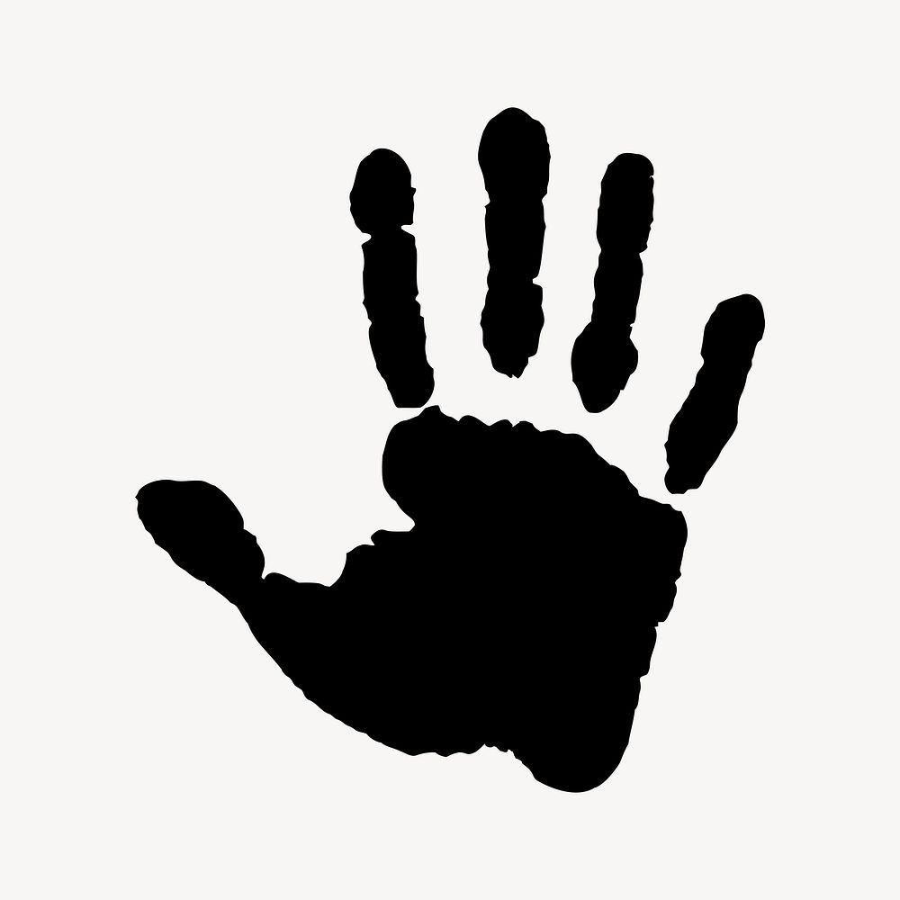 Hand print silhouette image element