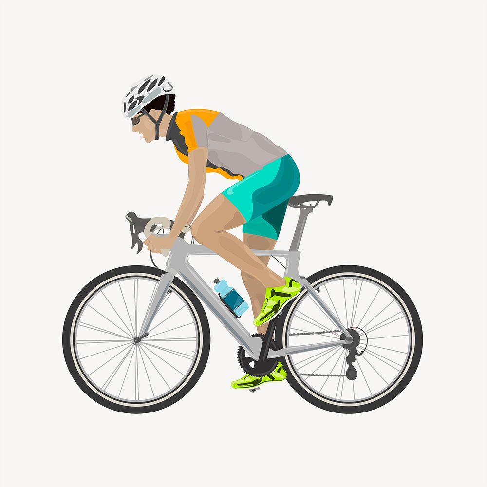 Cyclist collage element vector