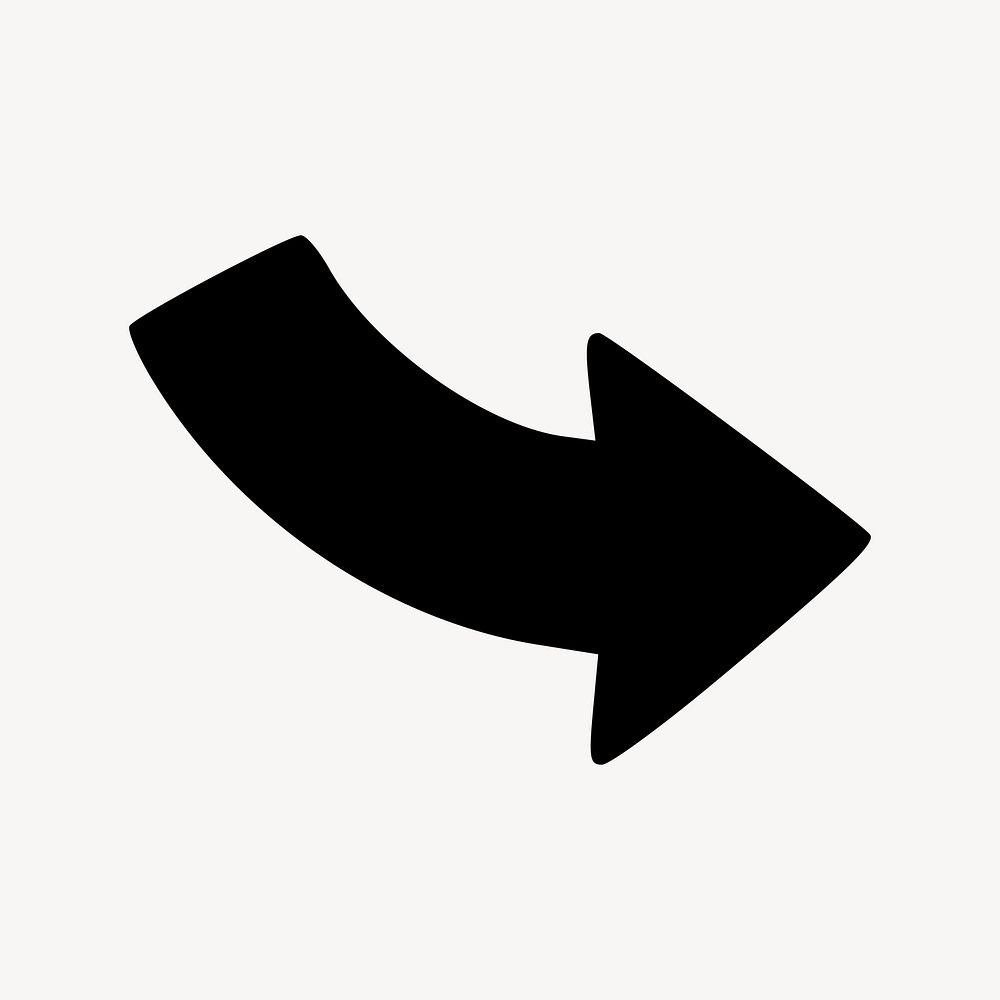 Black curved arrow collage element | Free Vector - rawpixel