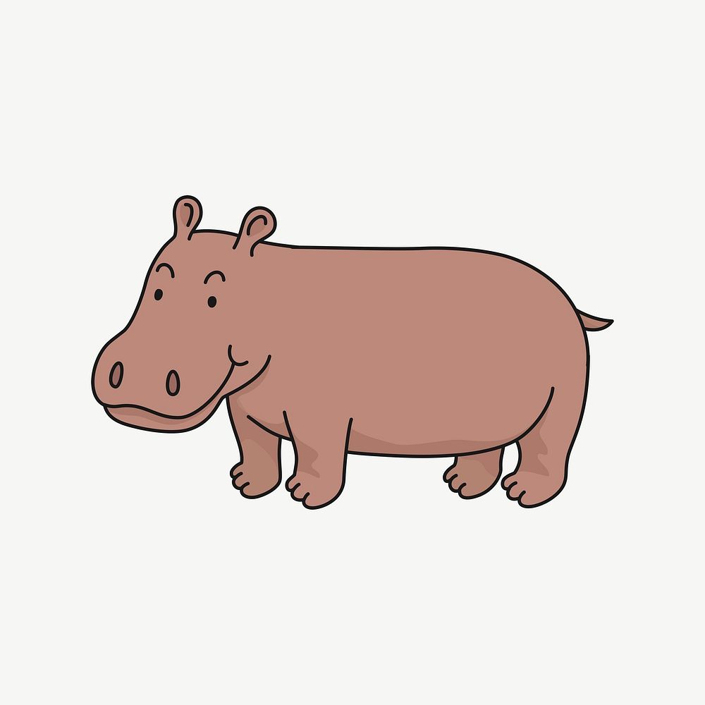 Hippopotamus clip art psd