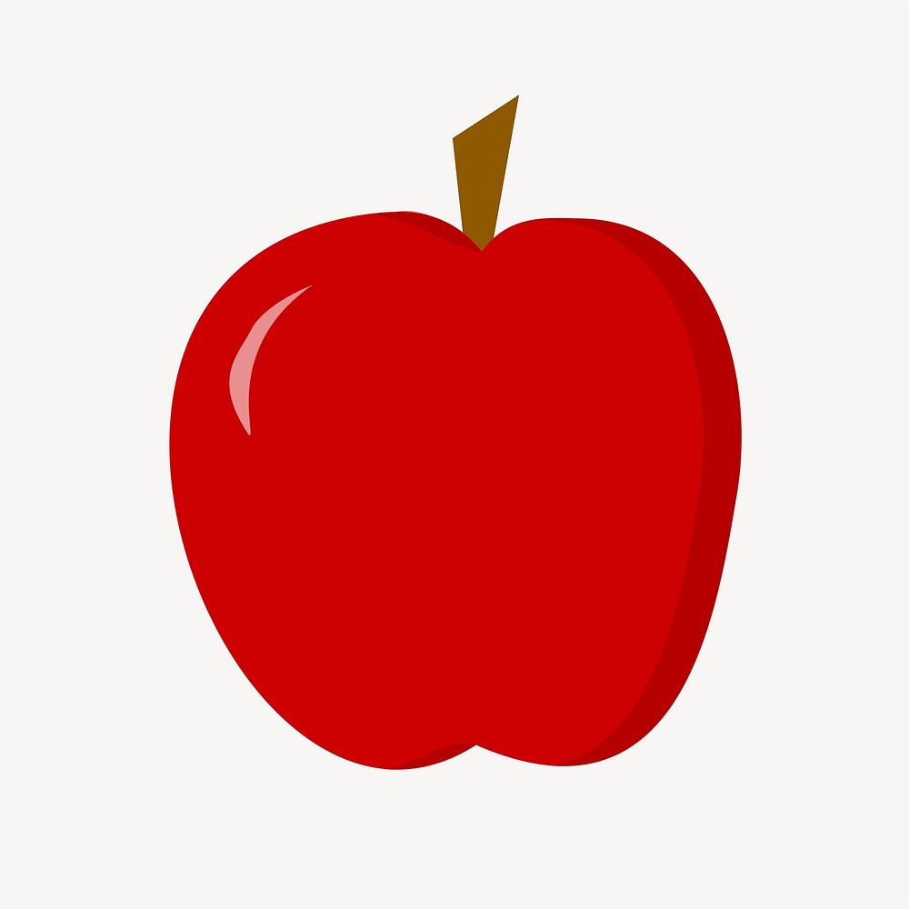 Red apple collage element vector