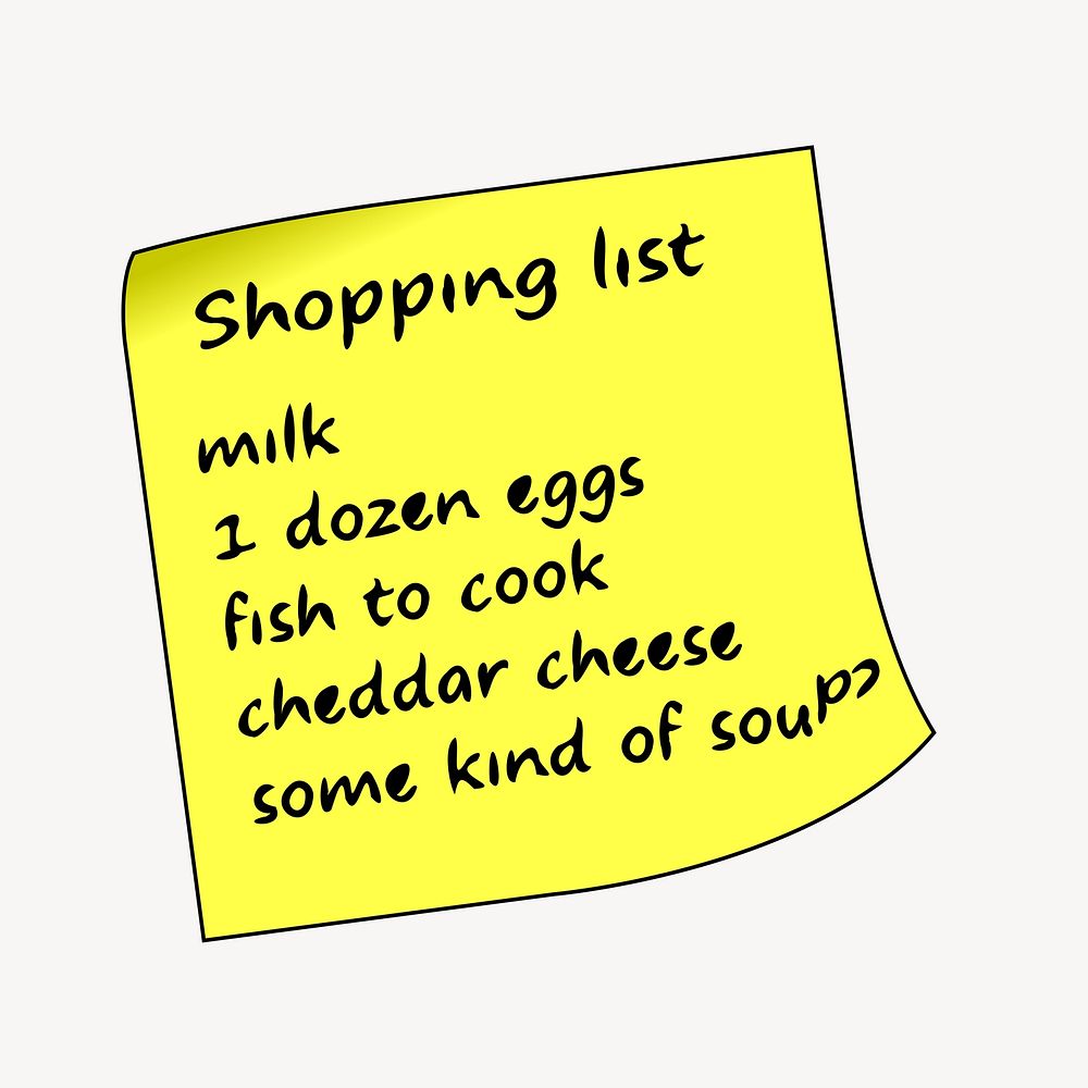 Shopping list collage element vector