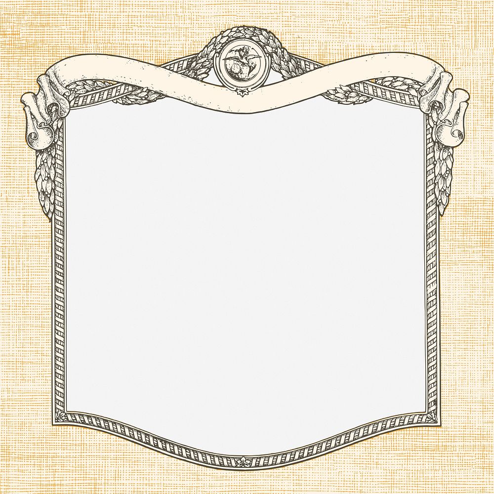 Vintage square frame with textured background collage element vector