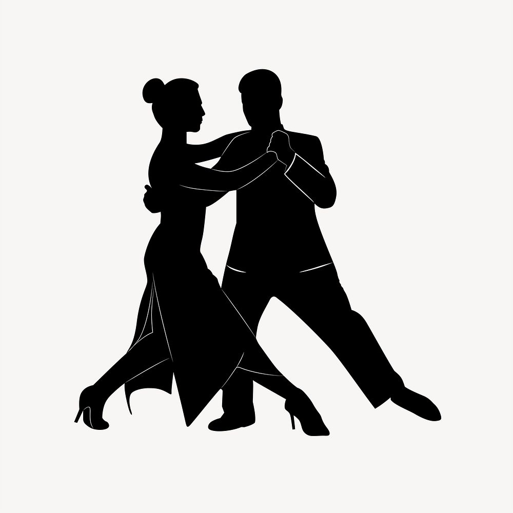Dancing couple silhouette image element