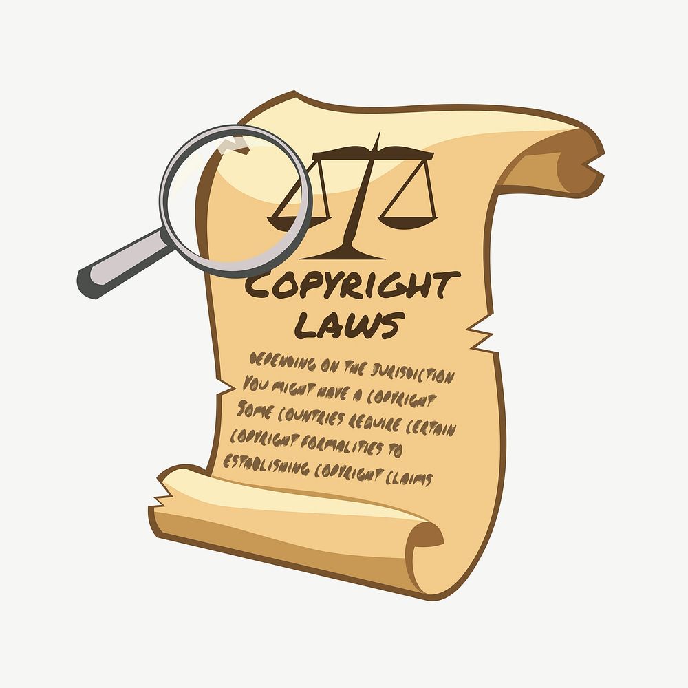 Copyright laws scroll clip art psd