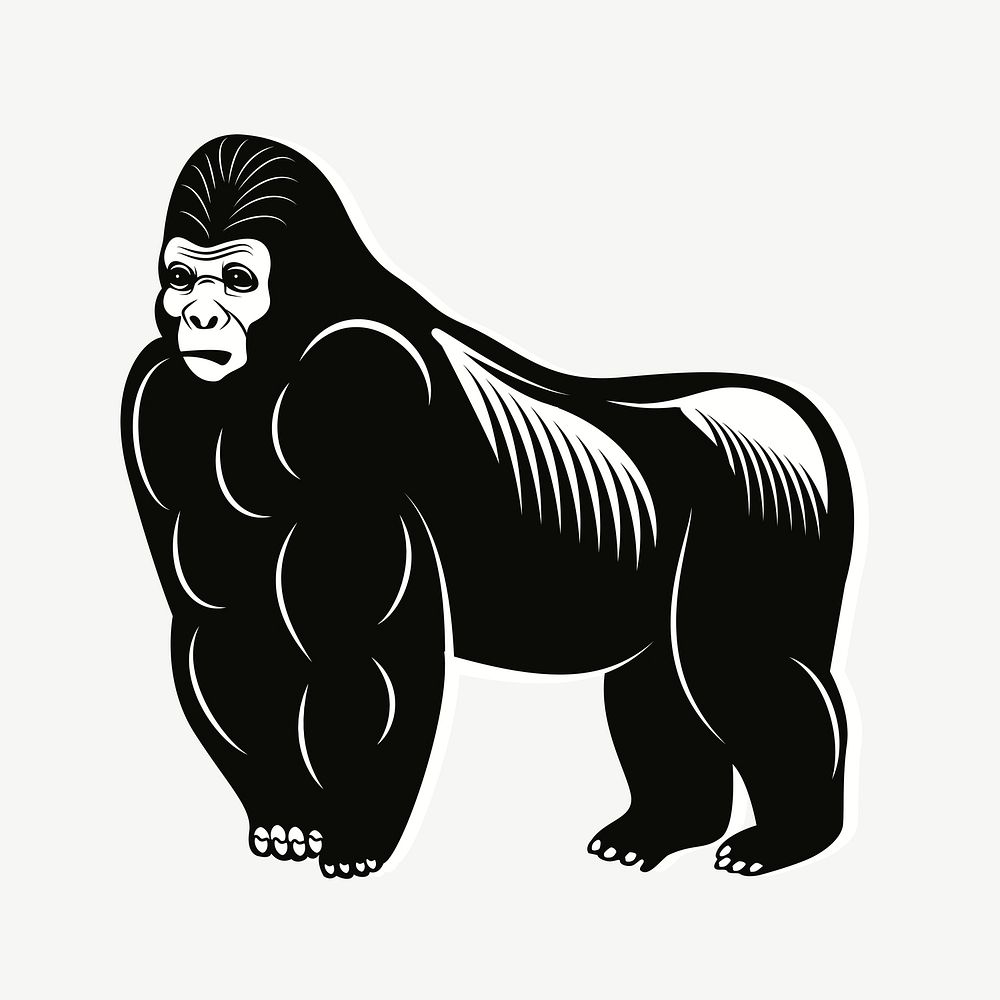 Gorilla design element psd