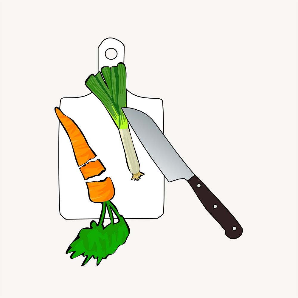 Cut veggies carrot green onion leaves collage element vector
