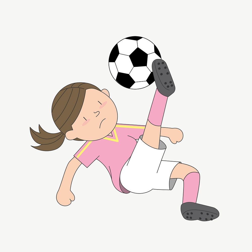 Girl soccer player clip art psd