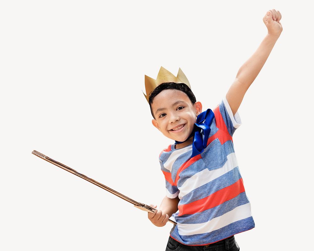 Boy playing king image element