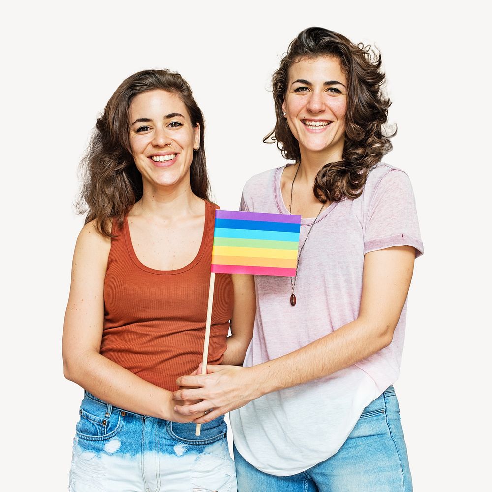 Lesbian Couple LGBT pride community isolated image