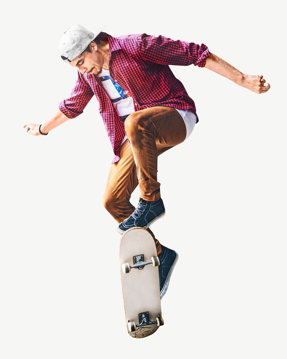 Boy skateboarding collage element psd