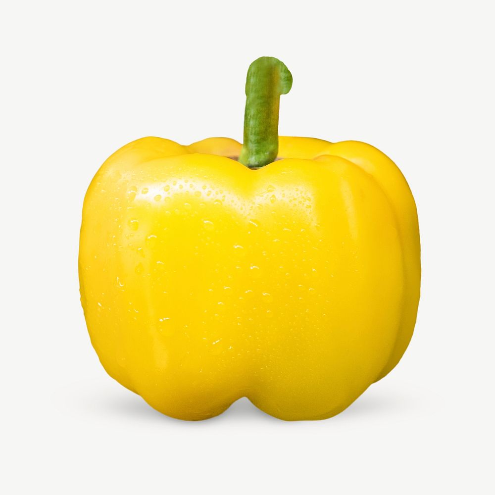 Yellow bell pepper collage element psd