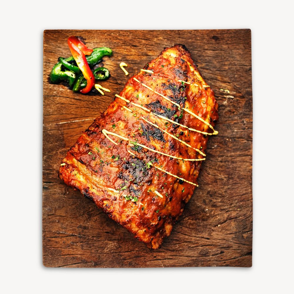 Roast pork isolated image on white
