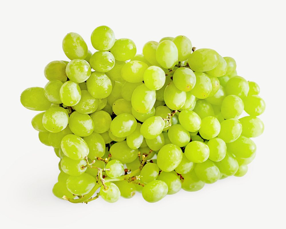 Bunch of green grapes collage element psd