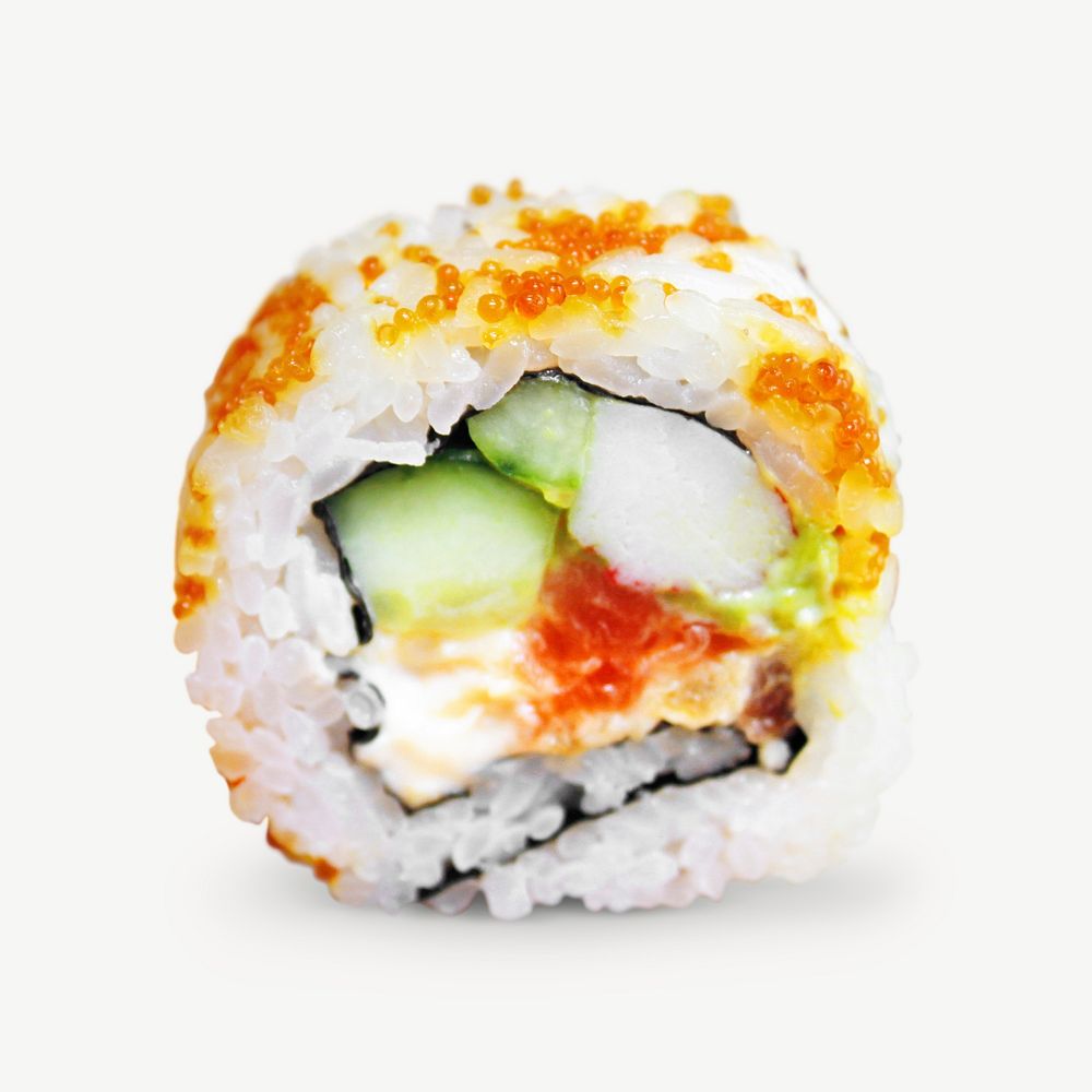 Sushi roll collage element psd