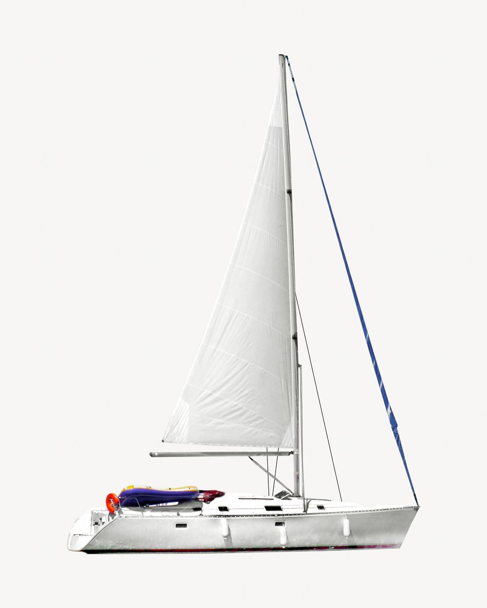 Sailing yacht isolated image on white