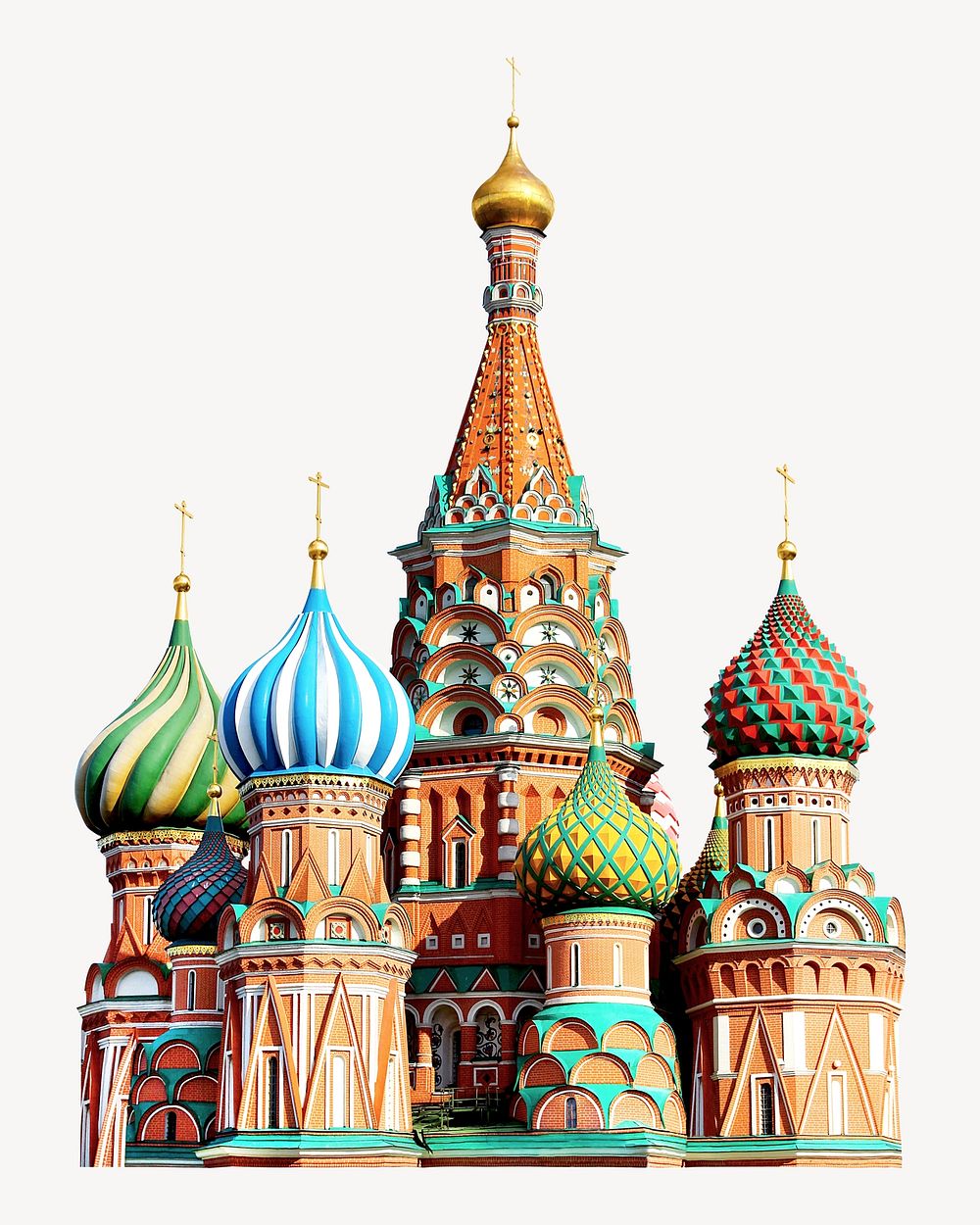 Moscow's Red Square isolated image on white