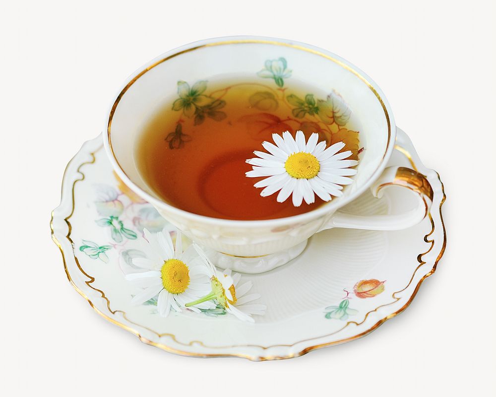 Hot tea image on white design