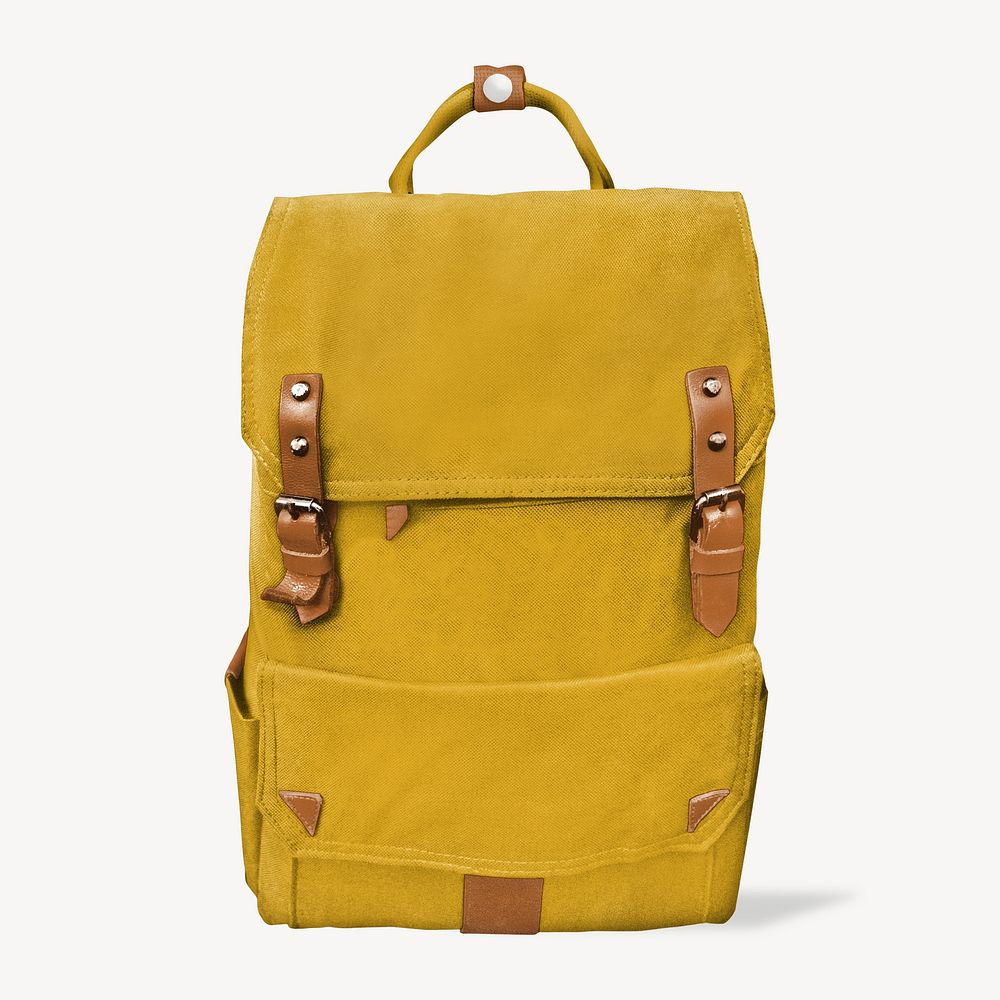 Mustard yellow traveler's backpack