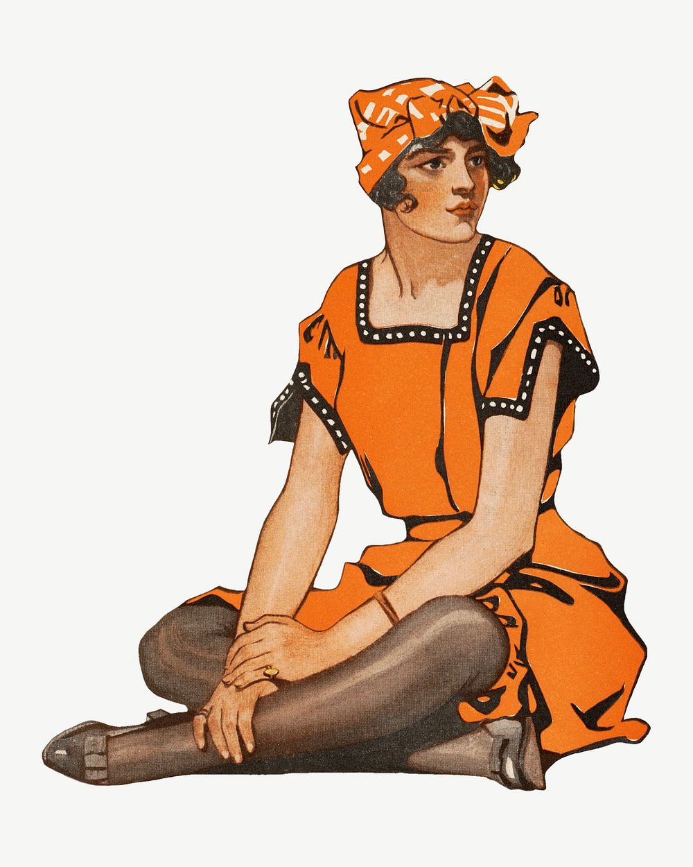 Vintage fashionable woman chromolithograph art psd. Remixed by rawpixel. 